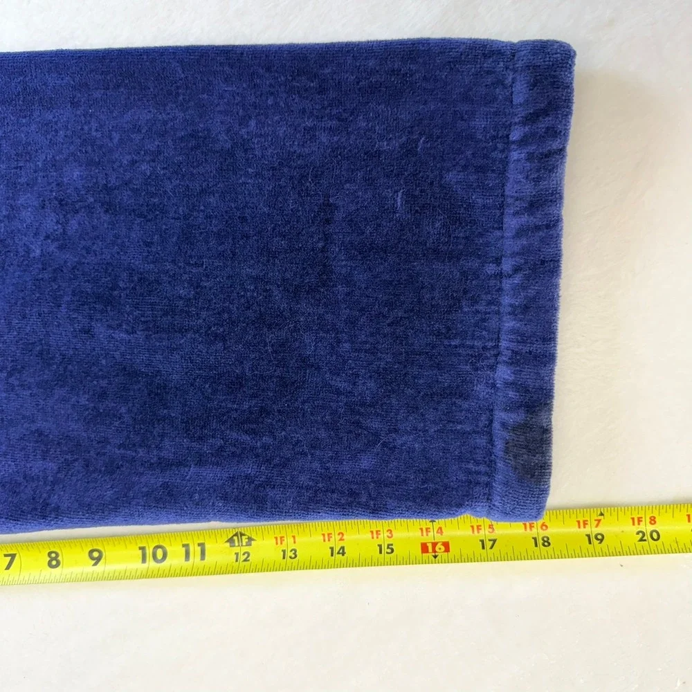 Polo Ralph Lauren Mens L/XL Navy Blue Velour Bathrobe Shawl Collar Pony Logo